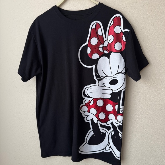 Disney Minnie Mouse Women's Graphic T-Shirt Black & White Logo Size M Casual - Picture 1 of 7